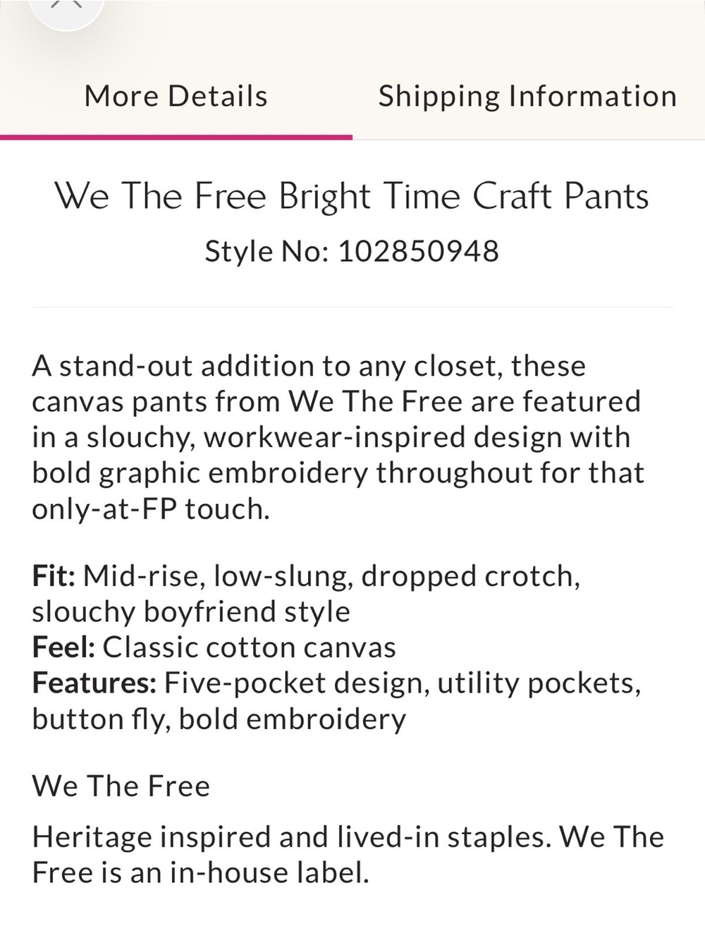 Free People We the Free Bright Time Craft Pants MSRP $298 - Picture 12 of 17